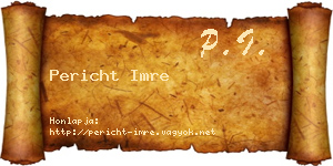 Pericht Imre névjegykártya