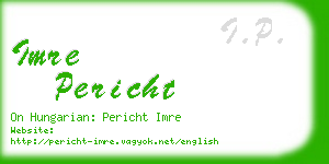 imre pericht business card